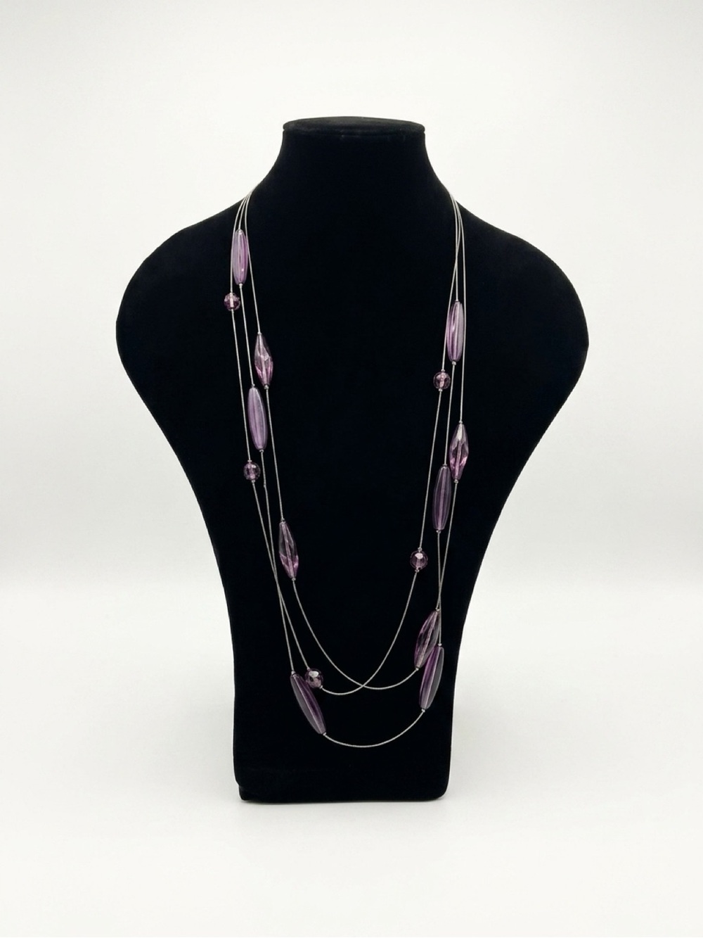 Purple Multi-Strand Bead Necklace - Women Jewelry